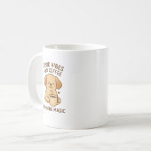 Good Vibes & Coffee - Puppy よくはしゃぐ Digital Artwor コーヒーマグカップ (正面左)