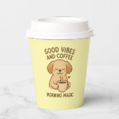 Good Vibes & Coffee - Puppy よくはしゃぐ Digital Artwor 紙コップ (裏面)