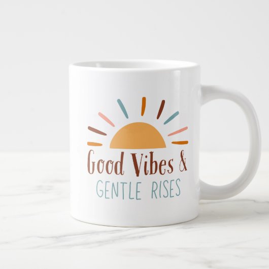 Good Vibes & Gentle Rises Boho Mug ジャンボコーヒーマグカップ (右)