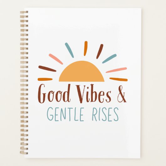 Good Vibes & Gentle Rises Boho Notebook/Journal プランナー手帳 (正面)