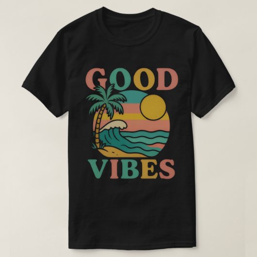 GOOD VIBES Glitter Typography Tシャツ (デザイン正面)