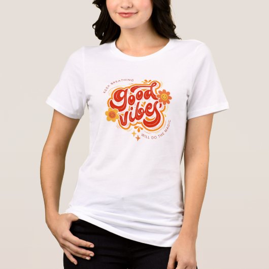 Good Vibes Graphic Tee in Soft Tri Blend トライブレンドTシャツ (正面)