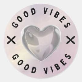 Good Vibes Heart Sticker ラウンドシール