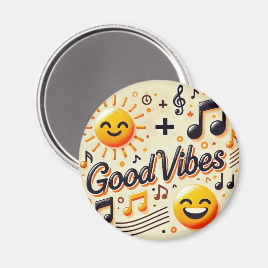 ☀️ + 🎶 = GOOD VIBES Magnet マグネット (正面/裏面)