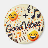 ☀️ + 🎶 = GOOD VIBES Magnet マグネット (正面)