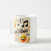 ☀️ + 🎶 = GOOD VIBES Mug コーヒーマグカップ (正面左)