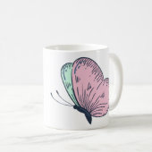 Good Vibes Mug with Aesthetic Butterfly Design コーヒーマグカップ (正面右)