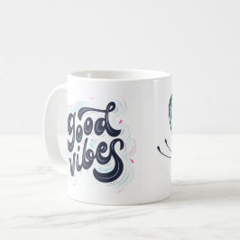 Good Vibes Mug with Aesthetic Butterfly Design コーヒーマグカップ
