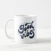 Good Vibes Mug with Aesthetic Butterfly Design コーヒーマグカップ (左)