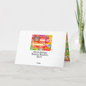 Good Vibes Onlyピースサインとデイジーヒッパイカード カード (裏面)