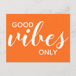 Good Vibes Onlyポジティブ確認オレンジ ポストカード