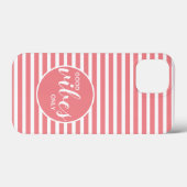 Good Vibes Onlyモチベーション引用文ピンクストライプ色 Case-Mate iPhoneケース (裏面 (横))