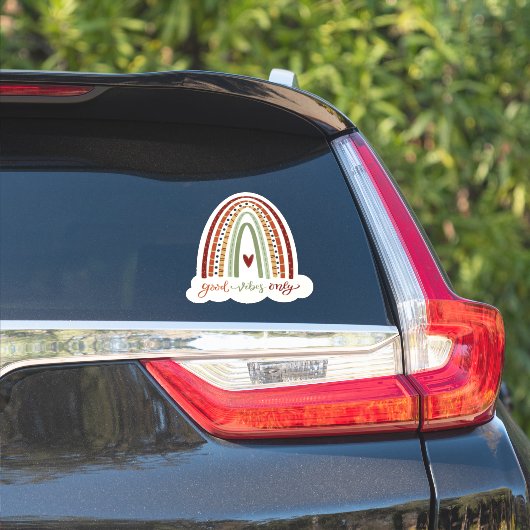 Good Vibes Onlyレインボーおもしろいインスピレーションステッカー シール (車体側面)