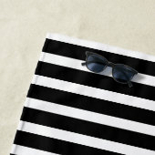 Good Vibes Only白黒ストライプのモダン ビーチタオル (インサイチュ)