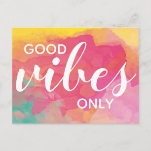 Good Vibes Only陽性確認の水色 ポストカード