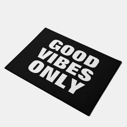 "Good Vibes Only"おもしろい感動的引用文形式 ドアマット (アングル)