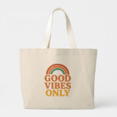Good Vibes Only – エステティックやる気を起こさせるトートバッグ ラージトートバッグ (裏面)