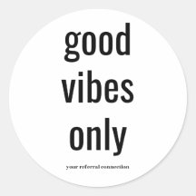 「Good Vibes Only」エンベロープステッカー(B&W)