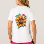 Good Vibes Only - カラフル フローラ版 Tシャツ (裏面)