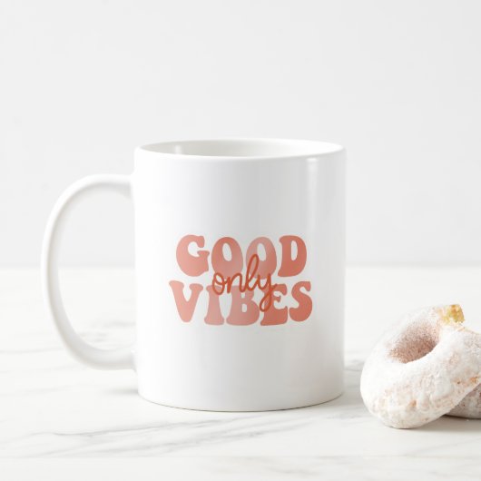 Good Vibes Only コーヒーマグカップ (ドーナツ)