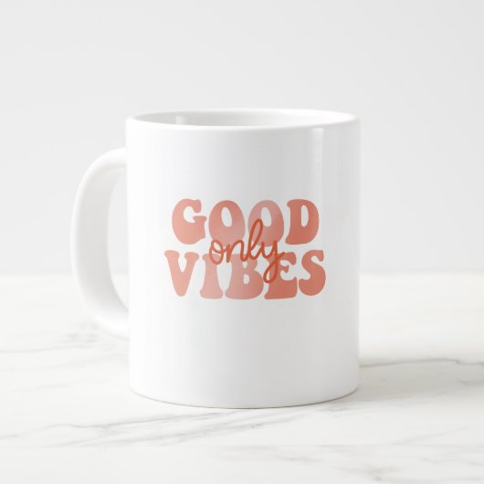 Good Vibes Only ジャンボコーヒーマグカップ (正面左)