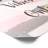 GOOD VIBES ONLY – ピンク金ゴールド引用文 ポスター (角)