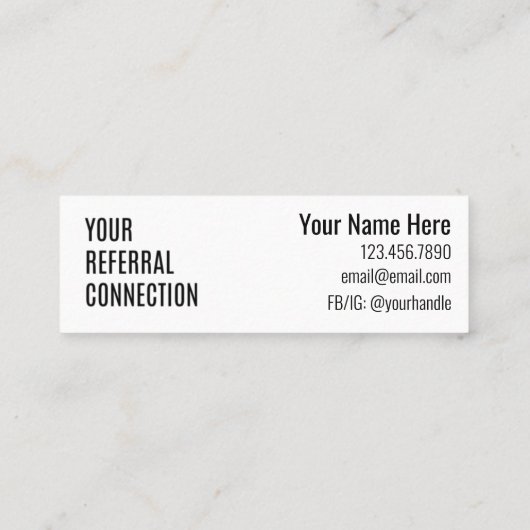 「Good Vibes Only」ミニカード スキニー名刺 (裏面)