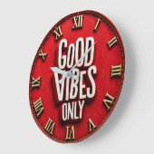 Good Vibes Only  ラージ壁時計 (傾斜)