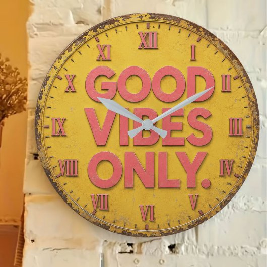Good Vibes Only ラージ壁時計
