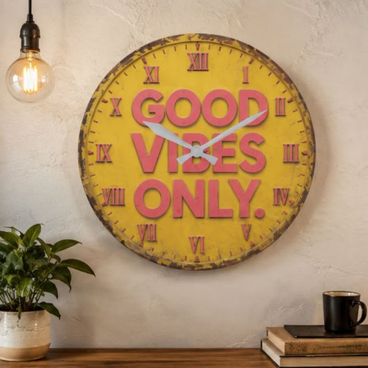 Good Vibes Only ラージ壁時計