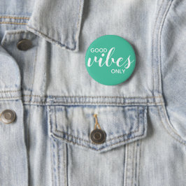 Good Vibes Only 前向き Adfication Green & White 缶バッジ