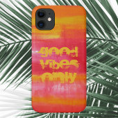 "Good Vibes Only"引用文ピンクレッドイエロー抽象芸術 Case-Mate iPhoneケース