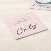 Good Vibes Only 70のHippieスローガン スクエアペーパーコースター (アングル)