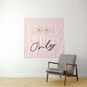 Good Vibes Only 70のHippieスローガン タペストリー