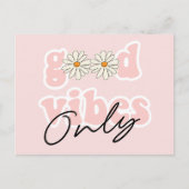 Good Vibes Only 70のHippieスローガン ポストカード (正面)