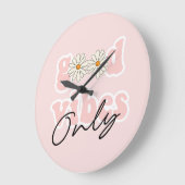 Good Vibes Only 70のHippieスローガン ラージ壁時計 (傾斜)