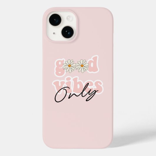 Good Vibes Only 70のHippieスローガン Case-Mate iPhoneケース (裏面)
