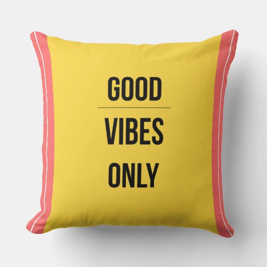 Good Vibes Only — 90s Maximalist Throw Pillow クッション (正面)