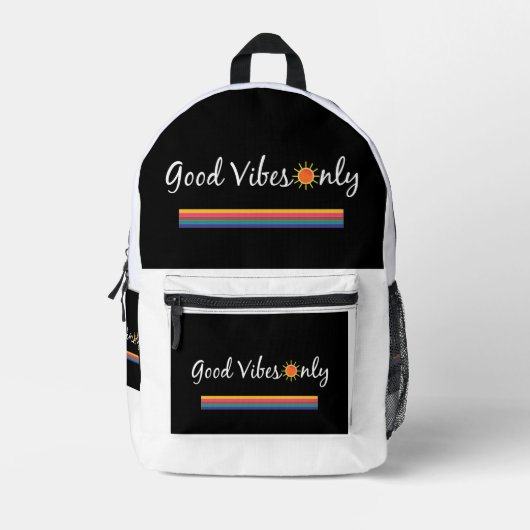 Good Vibes Only Backpack プリントバックパック (正面)