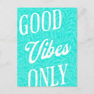 Good Vibes Only Blue and White ポストカード
