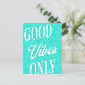 Good Vibes Only Blue and White ポストカード (スタンド正面)