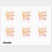 Good Vibes Only Bright Colorful Quote Gift Design ラウンドシール (シート)