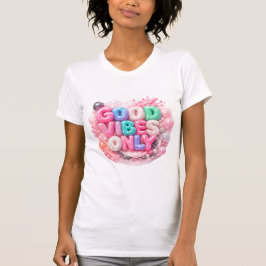 Good Vibes Only Bubble Gum Style T-Shirt – Glossy  Tシャツ