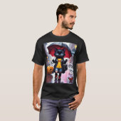 Good Vibes Only: Cat in the RainグラフィックTシャツ Tシャツ (正面フル)