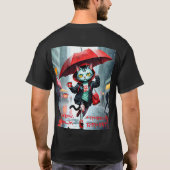 Good Vibes Only: Cat in the RainグラフィックTシャツ Tシャツ (裏面)