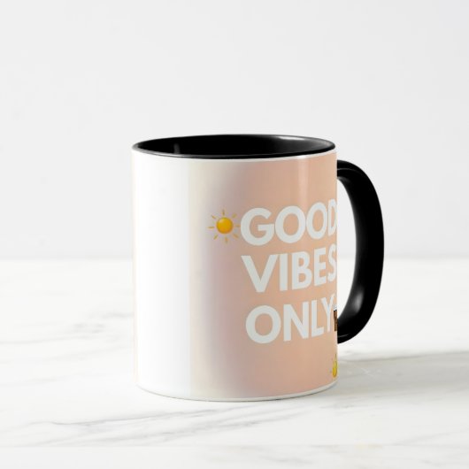 Good Vibes Only Coffee Mug | Positive Cozy Gift  マグカップ (正面右)