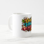 Good Vibes Only Coffee Sticker コーヒーマグカップ (正面左)