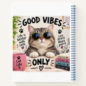 Good Vibes Only Cute Cat Notebook ノートブック (裏面)