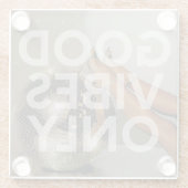 'Good Vibes Only' Disco Girl Heat Glass Coaster ガラスコースター (裏面)