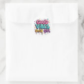 Good Vibes Only Girl Graffiti Sticker ラウンドシール (バッグ)